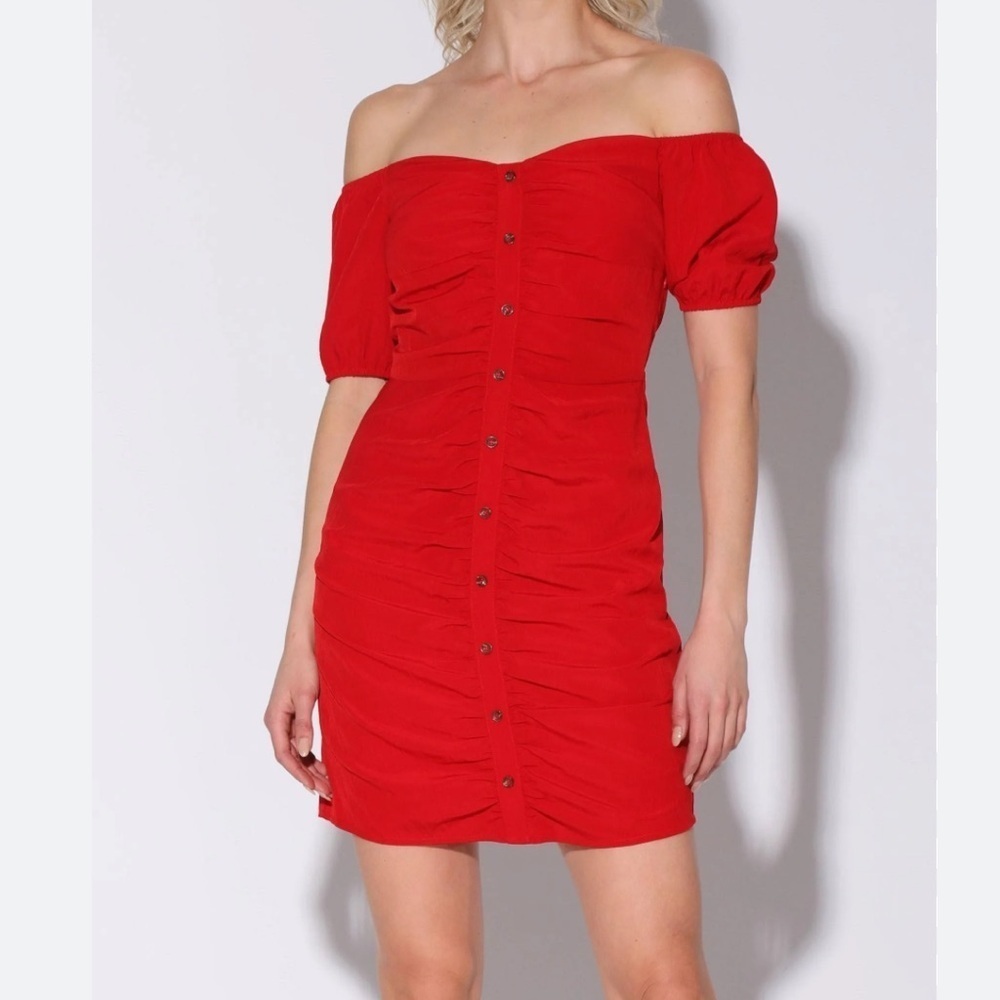 Walter Baker Red Button-Down Dress